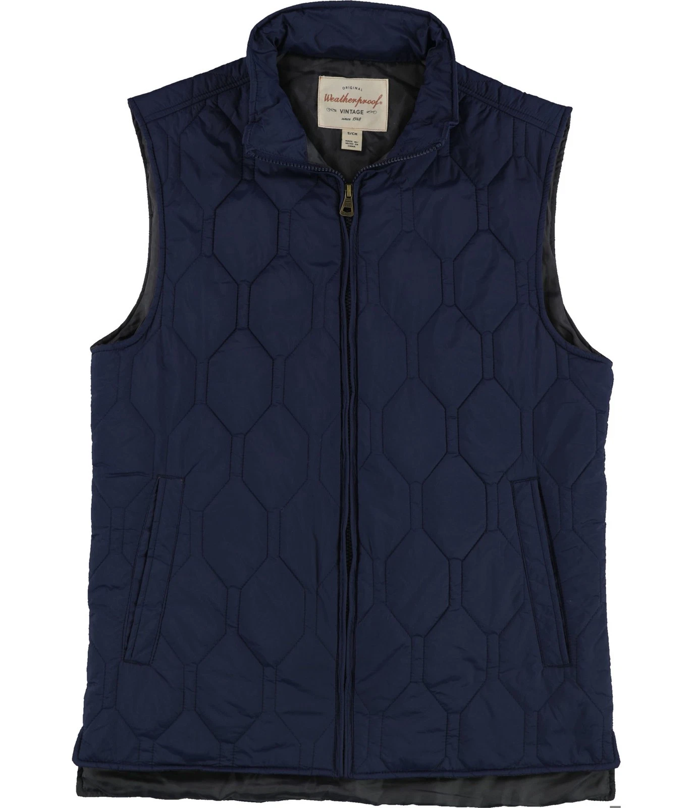 Weatherproof Mens Hexagon Quilted Vest, Blue, Small