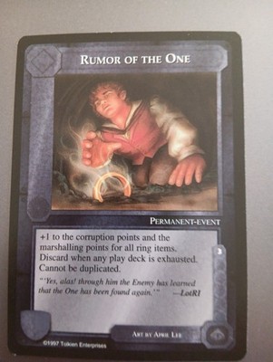 RUMOUR OF THE ONE - Meccg - Middle Earth CCG - Lidless Eye