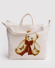 Baggu Horizontal Zip Duck Bag - Teddy Bear 15  x11  x4  