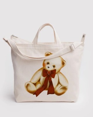 Baggu Horizontal Zip Duck Bag - Teddy Bear 15 x11 x4 