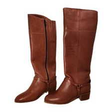 Vintage Leather Boots Size 5.5-6 Brazilian Redish Brown Heels Zip Up. Mid Calf