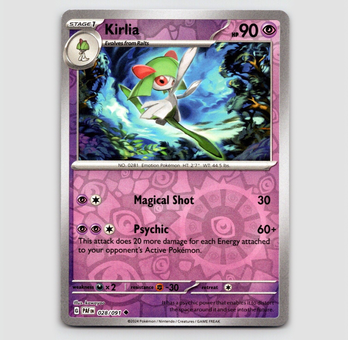 Kirlia - (Reverse) - 028/091 - Uncommon NM SV: Paldean Fates Single