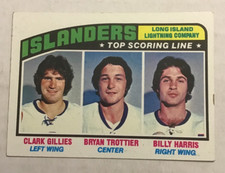 1976-77 Topps - Bryan Trottier, Clark Gillies, Billy Harris #216 (RC) (HOF)