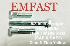 5/8 BSW Hexagon Head Bolt Part Threaded H/T Steel Whitworth Zinc Hex Bolts Screw