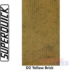 Building Paper YELLOW BRICK D2 1:76 scale OO HO Gauge Pack 6 D02 SuperQuick