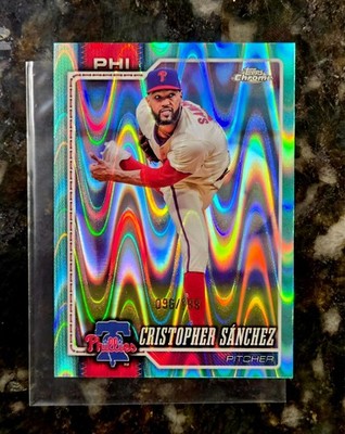 2026 Topps Chrome Cristopher Sánchez Aqua RayWave Refractor SP /199