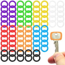80pcs Key Caps Tags, Plastic Key Identifier Rings, Key ID Rings, Upgraded Mat...
