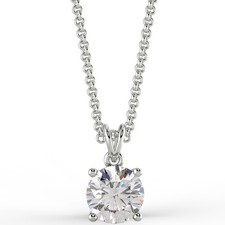 1.74 Ct Round Cut SI1/E Diamond Pendant 14K White Gold