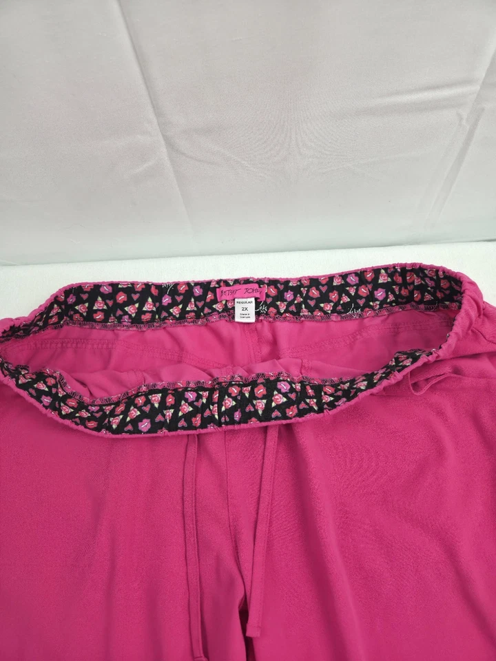 Exfoliantes para mujer Betsy Johnson rosa suave mezcla de algodón talla 2X Foto 4 de 4