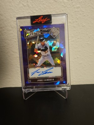 #ad 2025 Leaf Seasons In The Sun Jose Canseco Tradition Purple Ice Autograph 5 5 $85.99