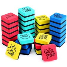 32 Pcs Motivational Dry Erase Erasers, Magnetic Whiteboard Eraser Bulk, Assor...