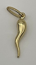14K Yellow Gold Small High Polished Italian Horn Pendant