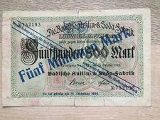 LUDWIGSHAFEN: BASF, 5 milionów marek, niebieski nadruk na 500 marek