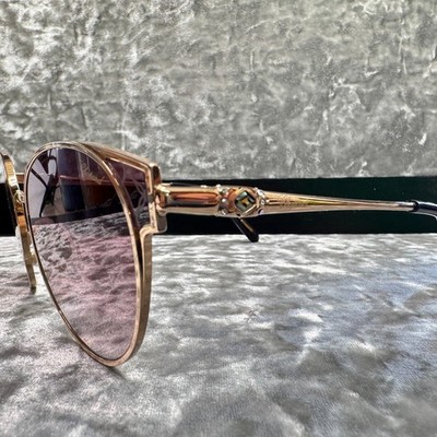Chopard SCHC21S 56-17-135 Cat Eye Sunglasses Gold Pink Gradient Made in Italy