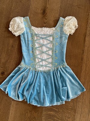 Blue Sparkle Dirndl/sound of music Style Figure Skating Dress Girls 