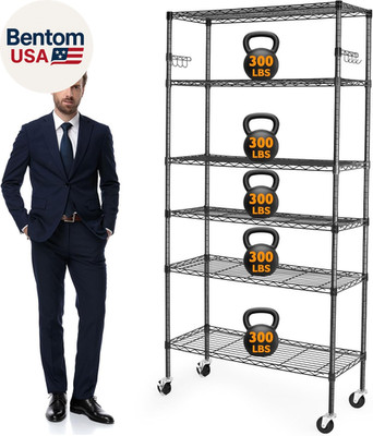 6 Tier Storage Shelves with Wheels, 2100Lbs Capacity Heavy Duty Shelving Units,