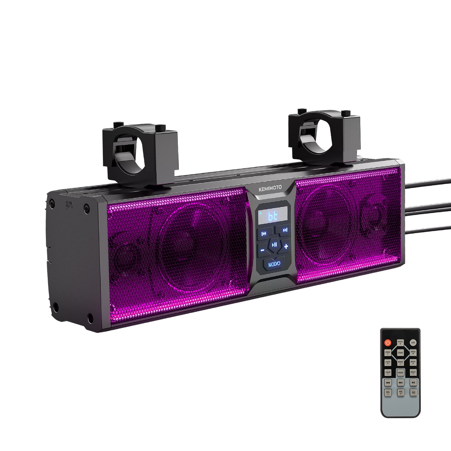 16in ATV UTV Sound Bar RGB Light Speaker System Wireless IPX5 Rated Weatherproof
