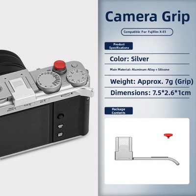 Aluminium Kameragriff für Fuji XE5 rutschfestes Design mit Schutzblitzschuh