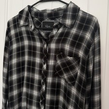 Rails Long Sleeve Button Down Plaid Hunter Shirt Women’s Small Black White