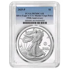 2025-P Proof $1 American Silver Eagle Marine Corps Privy PCGS PR70DCAM Blue