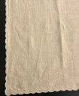 Vintage Pink Linen Double Scalloped Edged TableCloth 40” X 42” W/ 4 Napkins — photo 5