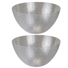 eMKay® Clear Hard Plastic Dimple Salad Serving Mixing Bowls Outdoor BBQ Parties