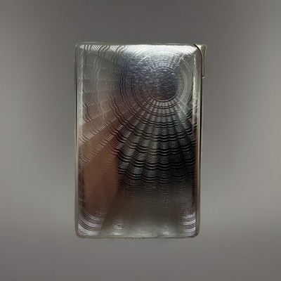 Etched Design Silver Cigarette Case with Built in Lighter Metal Wallet D2