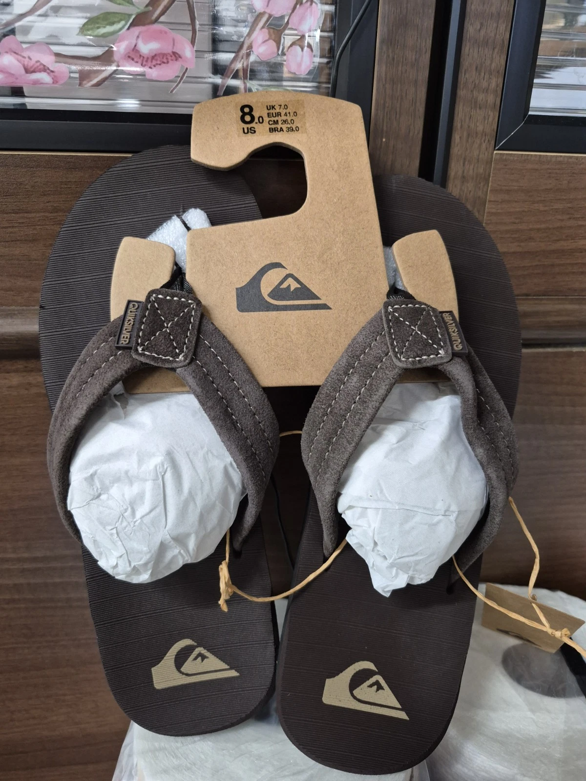 Quiksilver Men's Carver Suede Core Sandal Flip Flops Size 8