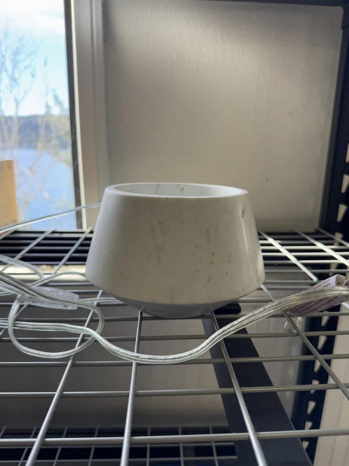 CB2 White Marble Modern Table Lamp - Image 2 of 4