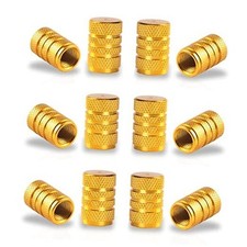 12PCS Tire Valve Stem Caps, Car Exterior Accessories, Aluminum Alloy Gold
