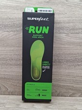 SUPERFEET RUN SUPPORT HIGH ARCH FULL INSERT INSOLE US M9.5-11 W10.5-12 Free Ship