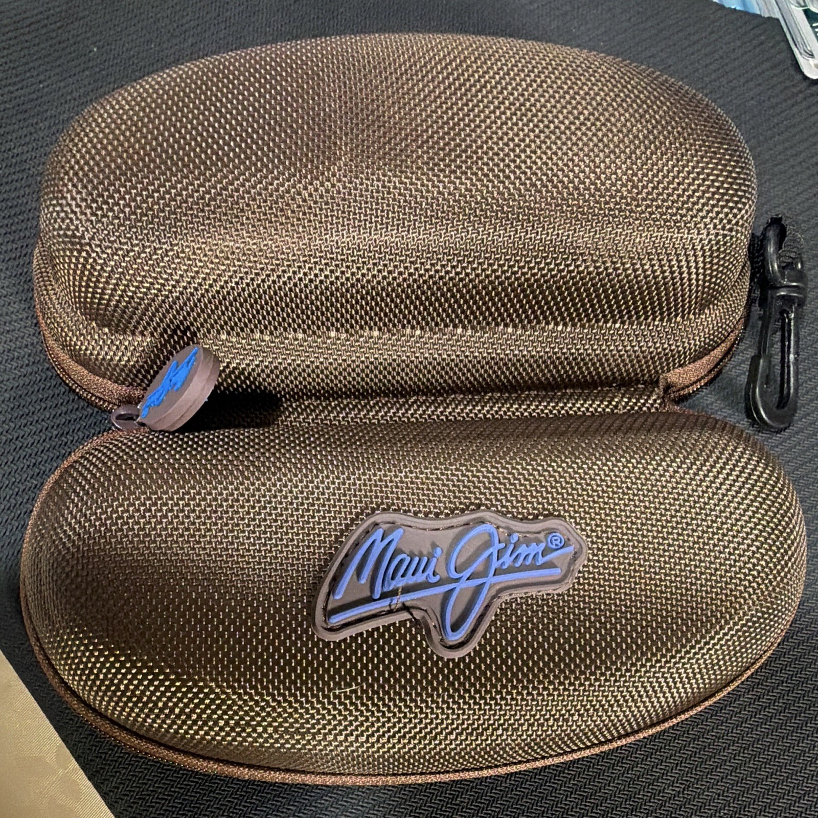 Maui Jim Hard Case for Glasses/Sunglasses Zipper Closure Brown