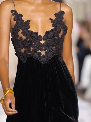 Zimmermann Sensory Midi Dress Black Velvet Embroidery Lace Runway