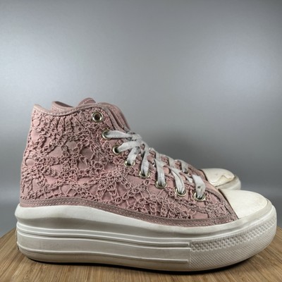 Converse Women's 7.5 Chuck Taylor All Star Move Hi 3D Flowers Pink