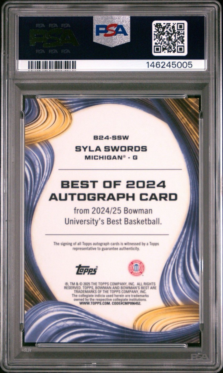 2024-25 Bowman U - Best of 2024 Auto Syla Swords Orange Mini Dia