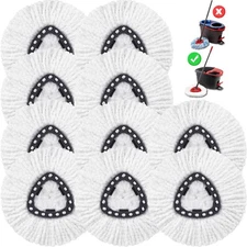 10 Pack Spin Mop Replacement Head Mop Refill Compatible with Ocedar Triangle ...