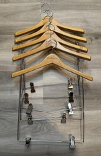 Ann Taylor Wooden Suit Hangers 5 Commercial Hangers With Clips