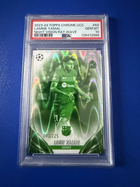 2023-24 Topps Chrome UCC Lamine Yamal RC Night Vision Ray Wave /225 PSA 10