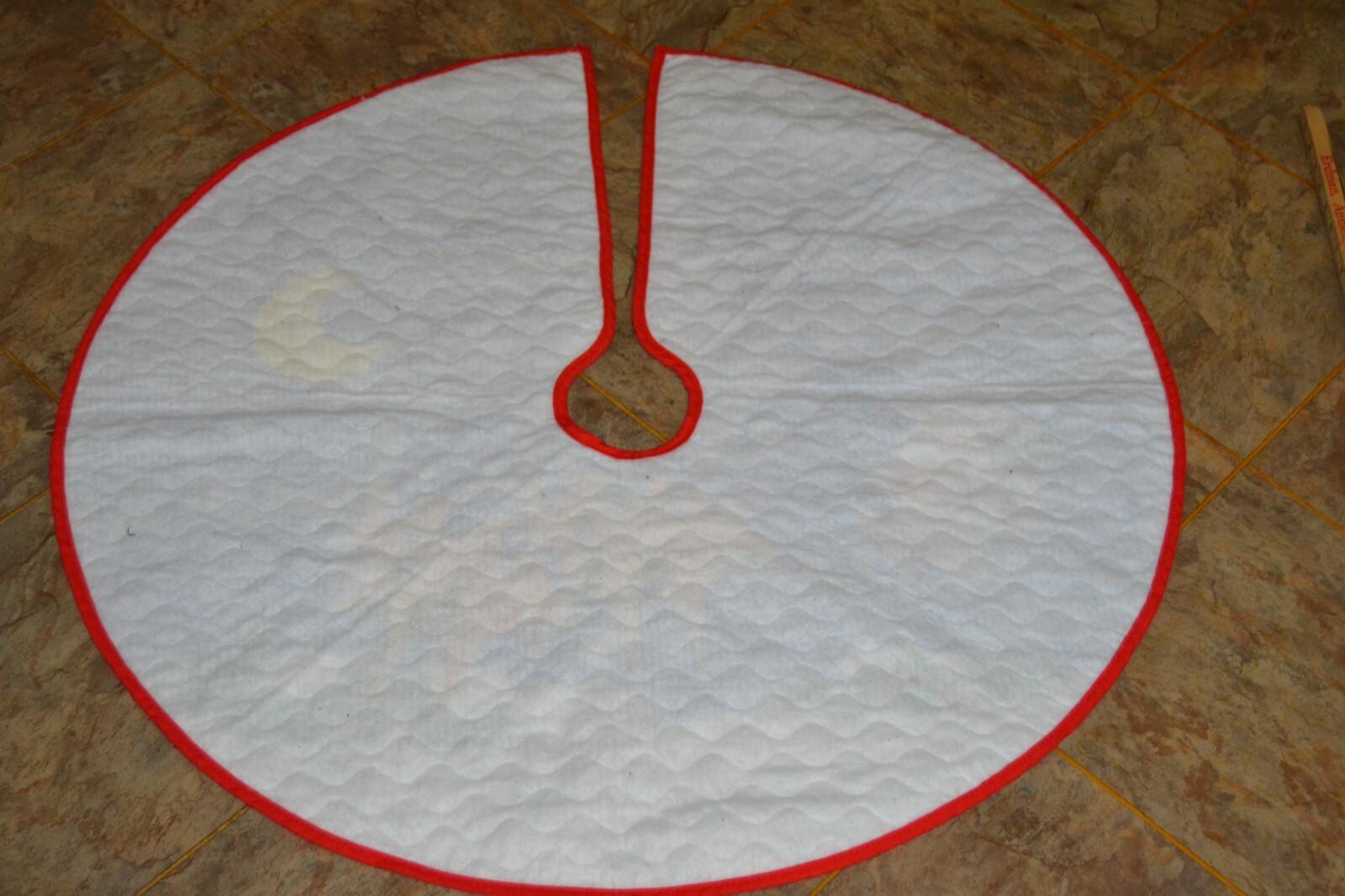 Christmas Tree Skirt Santa flying in his sleigh and Reindeer eBay