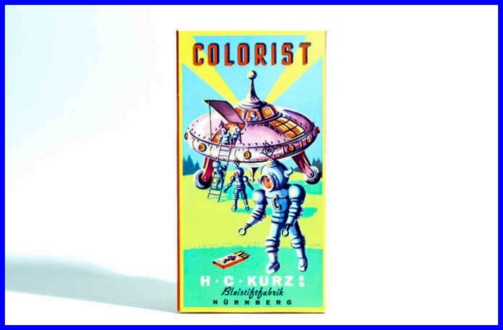S Robot Ufo Science Fiction 50 Years Alien Unused Colorist