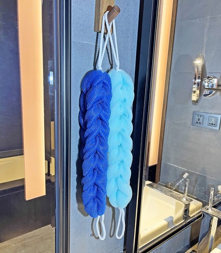 Back Long Shower Bath Scrubber Body Stretch Sponge With Rope Handles Mesh - 第 8/9 張圖片