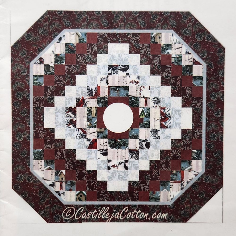 Winterberry Tree Skirt Quilt Pattern Octagonal by Castilleja