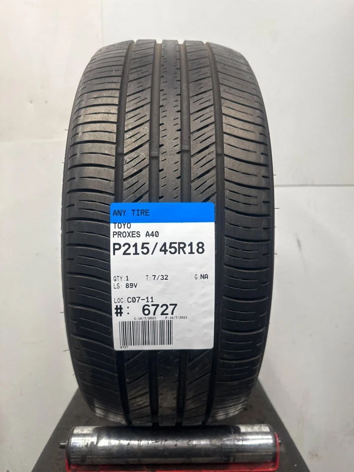1 Toyo Proxes A40 Used Tire P215/45R18 2154518 215/45/18 7/32 Foto 2 de 4