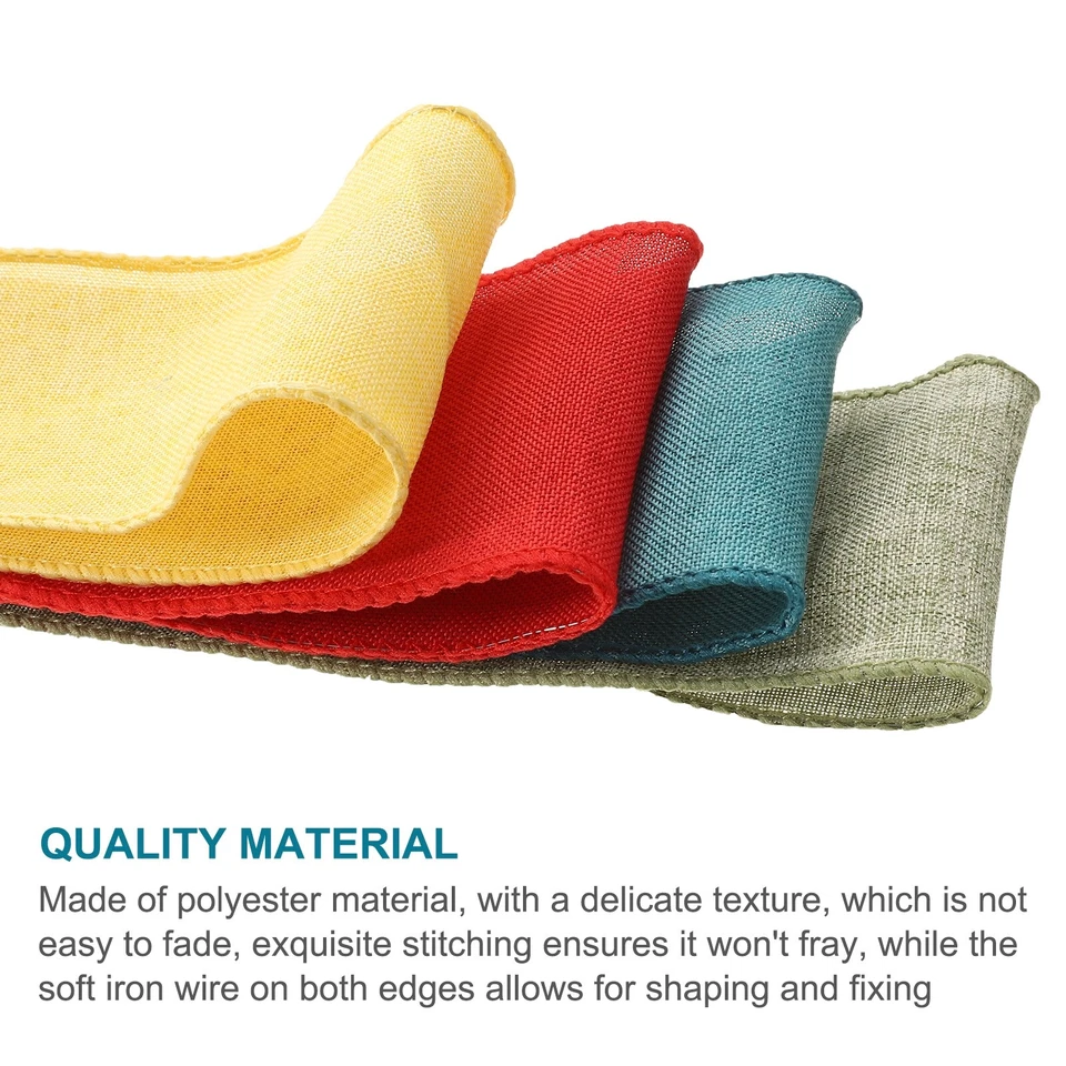 Fita de borda com fio 2-1/2 polegadas largura x 10 jardas estopa fita com fio vermelho escuro - Imagem 3 de 4