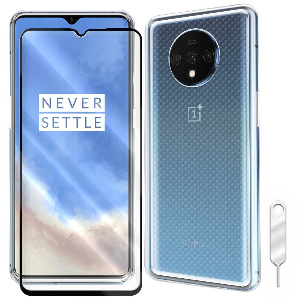 Screen Protector + Natural Tactility Soft TPU Case SIM Pin for OnePlus 7T Phone-image