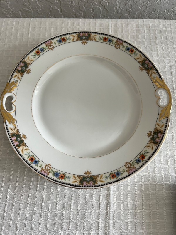 C. Tielsch Altwasser, #2251 Multicolor Floral Handled Cake Plate