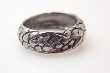 Vintage Textured Design Sterling Silver 7mm Band Ring Sz 8