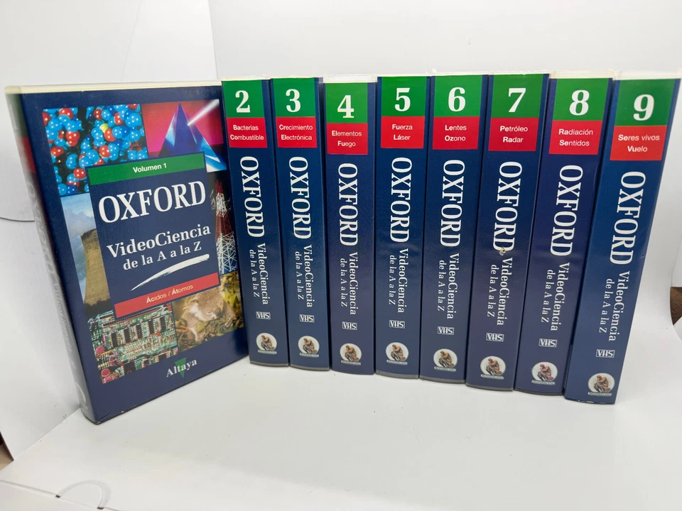 OXFORD Encyclopedia of Science Volume 1 TO 9 - RARE PAL VHS Video - EN ESPAÑOL Foto 2 de 4