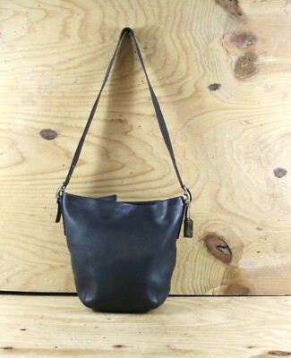 Coach Shoulder Bag Womens Black Leather Legacy Soho Vintage 9186