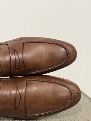 Mezlan 8.5 M Spain Deerskin Leather Brown Penny loafers  display picture 1